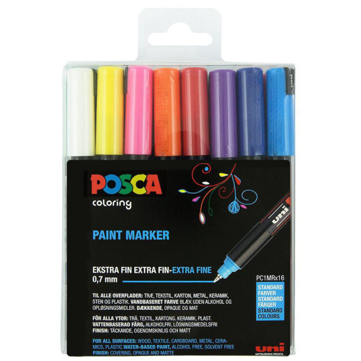Posca PC-1MR 16-set i gruppen Pennor / Konstnärspennor / Illustrationsmarkers hos Pen Store (110424)