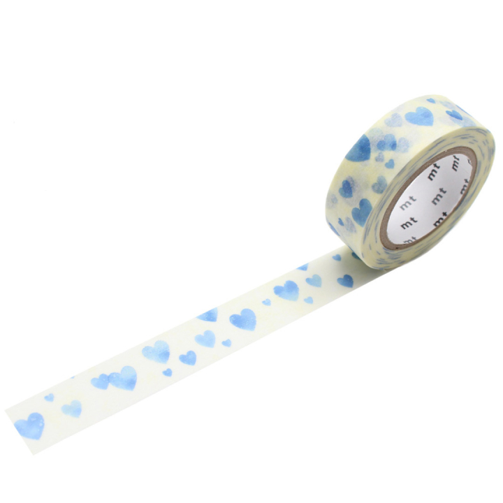 Washi-tejp Heart Stamp Blue i gruppen Skapande & Hobby / Hobbytillbehör / Washi-tejp hos Pen Store (126356)