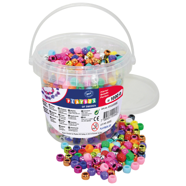 Kongopärlor Mix 1000 st i gruppen Kids / Barnpyssel och kreativitet / Smyckestillverkning för barn  hos Pen Store (131296)