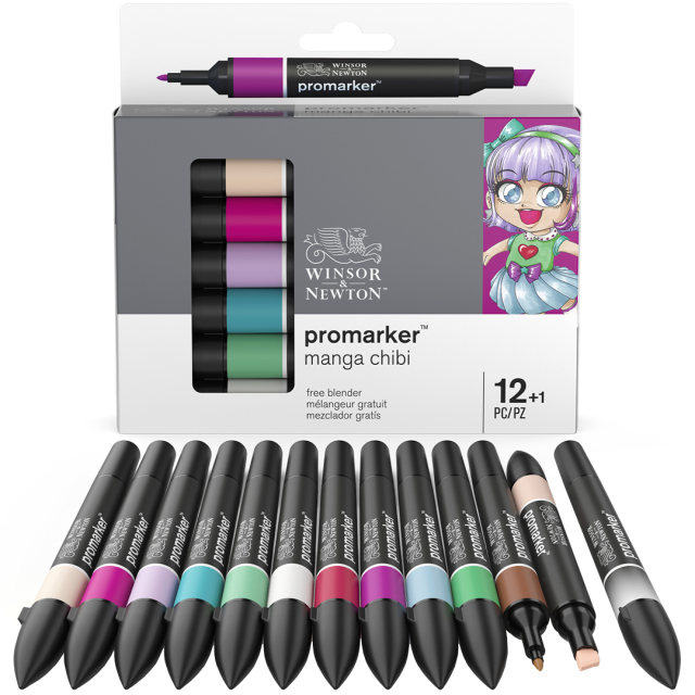 Promarker 12-set + blender (Manga Chibi)