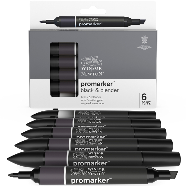 Promarker 6-set Black & Blender