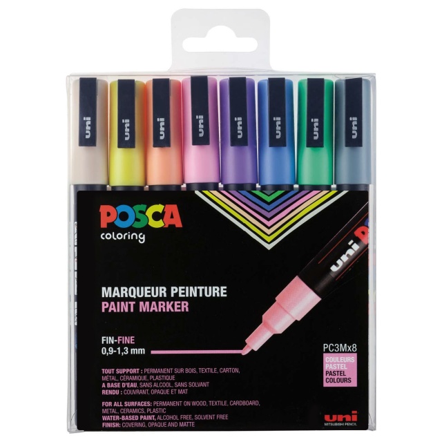 Posca PC-3M Pastel 8-set