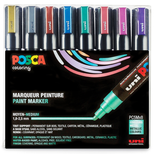 Posca PC-5M Metallic 8-set