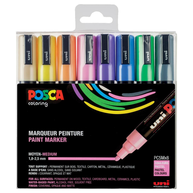 Posca PC-5M Pastel 8-set