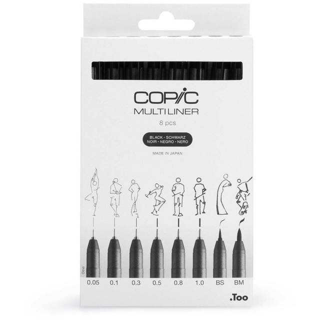 Multiliner Classic 8-set Black
