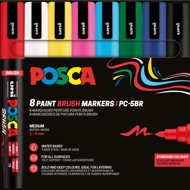 Posca Brush PC-5BR 8-set