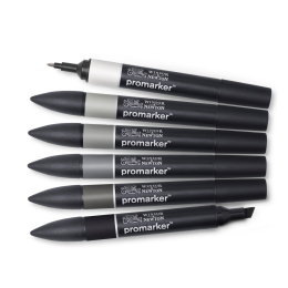 Promarker 6-set Neutral Grey tones i gruppen Pennor / Konstnärspennor / Illustrationsmarkers hos Pen Store (100541)