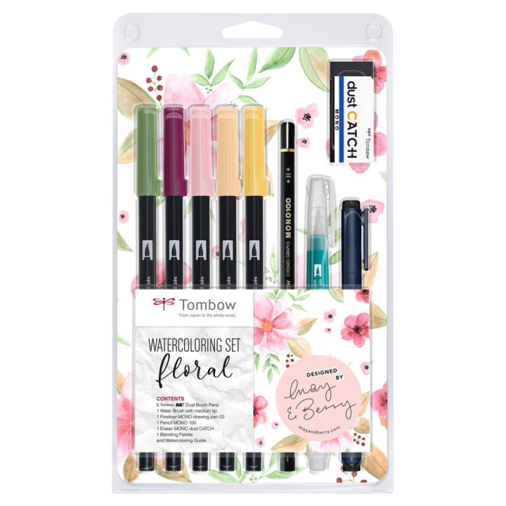 Watercoloring set Floral i gruppen Pennor / Konstnärspennor / Akvarellpennor hos Pen Store (101263)