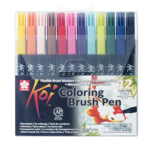 Koi Coloring Brush Pen 12-set i gruppen Pennor / Konstnärspennor / Penselpennor hos Pen Store (102306)