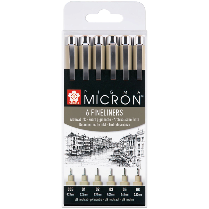 Pigma Micron Fineliner 6-set i gruppen Pennor / Skriva / Fineliners hos Pen Store (103316)