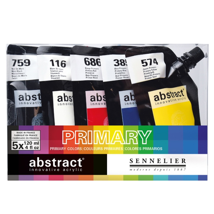 Abstract Akrylfärg Primary Colors i gruppen Konstnärsmaterial / Konstnärsfärger / Akrylfärg hos Pen Store (106259)