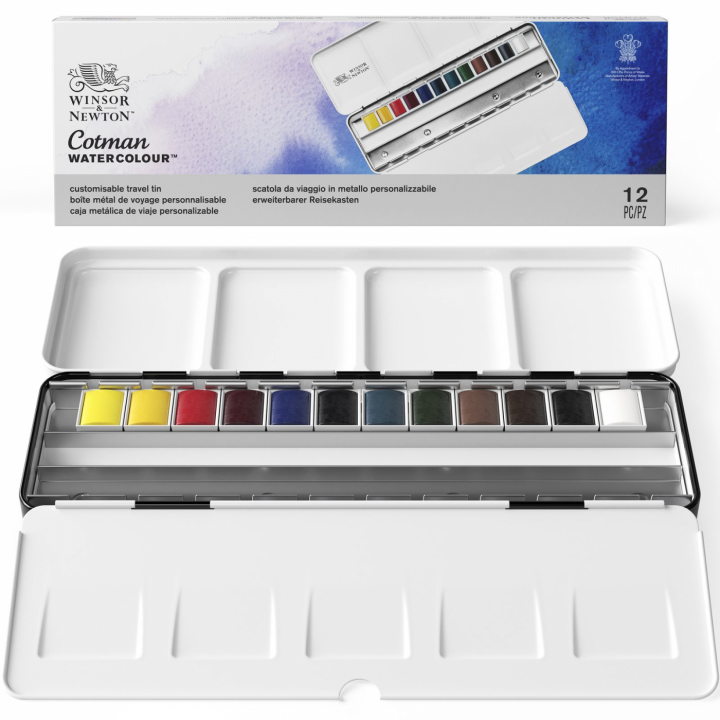 Cotman Akvarellfärg Blue Box 12 ½ - koppar i gruppen Konstnärsmaterial / Konstnärsfärger / Akvarellfärg hos Pen Store (107241)