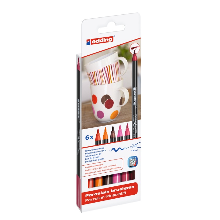4200 Porslinspenna 6-set Warm i gruppen Skapande & Hobby / Färger / Glasfärg och porslinsfärg hos Pen Store (110370)
