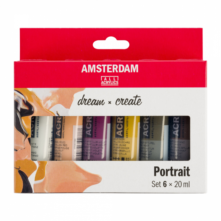 Akrylfärg Portrait Set 6 x 20 ml i gruppen Konstnärsmaterial / Konstnärsfärger / Akrylfärg hos Pen Store (111754)