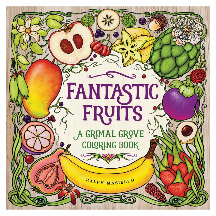 Fantastic Fruits - A Grimal Grove Coloring Book i gruppen Skapande & Hobby / Böcker / Målarböcker för vuxna hos Pen Store (111851)