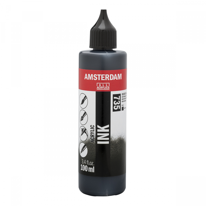 Akryl Ink 100 ml Oxide Black i gruppen Konstnärsmaterial / Konstnärsfärger / Akrylfärg hos Pen Store (125676)