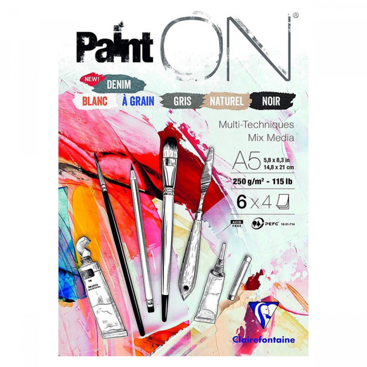 Paint'ON Konstnärsblock Assorted A5 i gruppen Papper & Block / Konstnärsblock / Akrylblock hos Pen Store (127412)