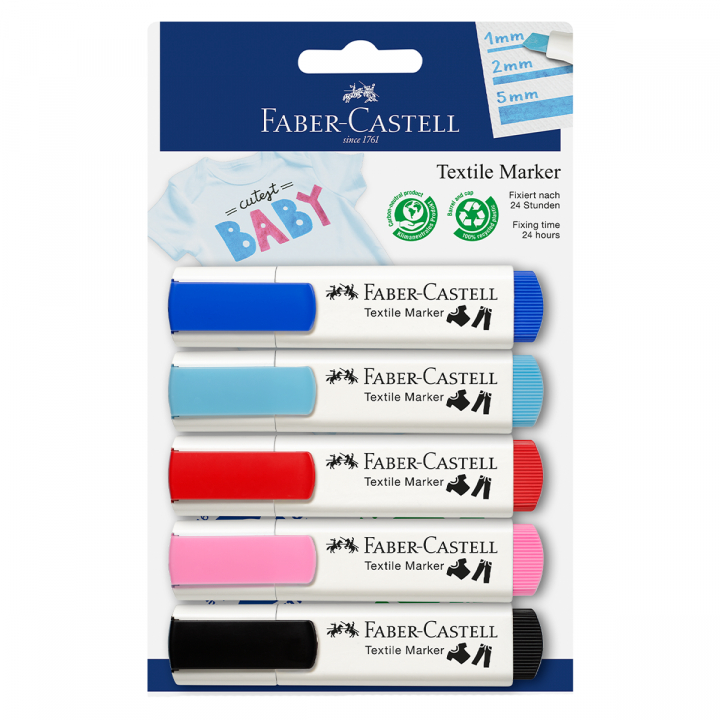 Textilmarker Pastel 5-set i gruppen Skapande & Hobby / Färger / Textilfärg och textilpennor hos Pen Store (128299)