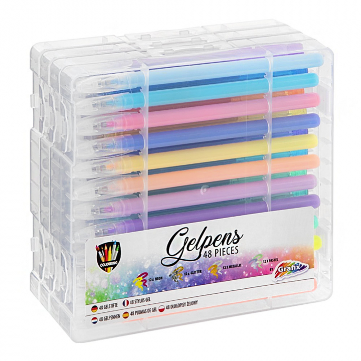 Gelpennor 48-pack Glitter/Neon/Metallic/Pastell i gruppen Kids / Barnpennor / Skrivpennor för barn hos Pen Store (128516)