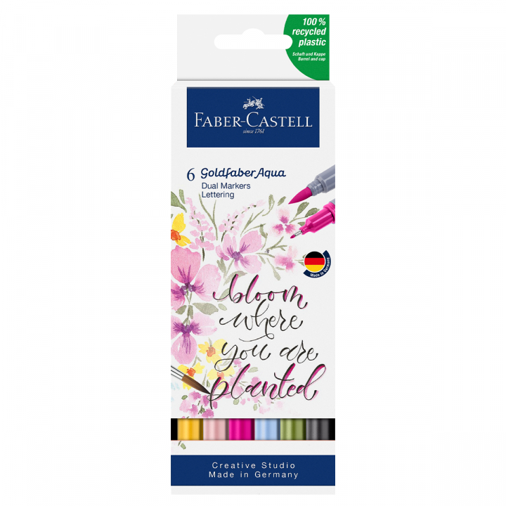 Goldfaber Aqua Dual Marker 6-set Lettering i gruppen Pennor / Konstnärspennor / Illustrationsmarkers hos Pen Store (128731)
