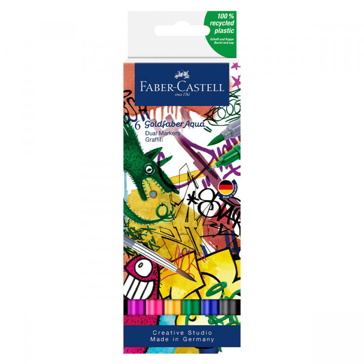 Goldfaber Aqua Dual Marker 6-set Graffiti i gruppen Pennor / Konstnärspennor / Illustrationsmarkers hos Pen Store (128732)