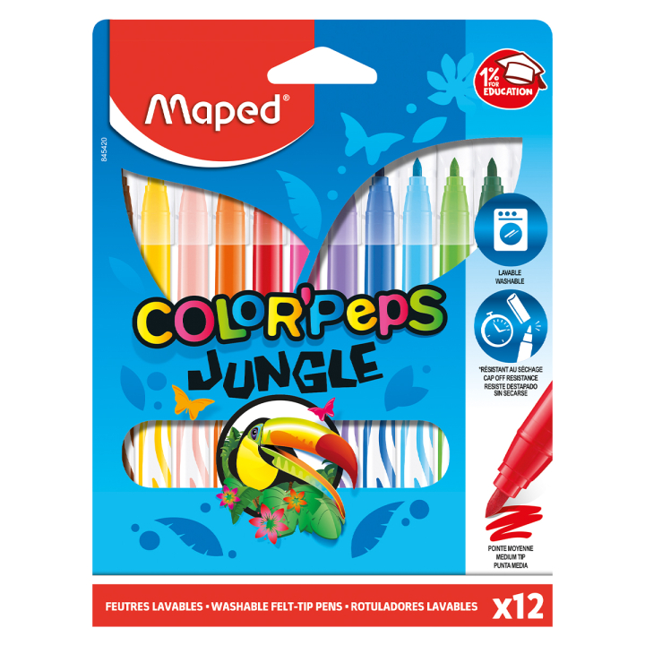 Colorpeps Tuschpennor Jungle 12-pack i gruppen Kids / Barnpyssel och kreativitet / Presenter till barn hos Pen Store (129631)