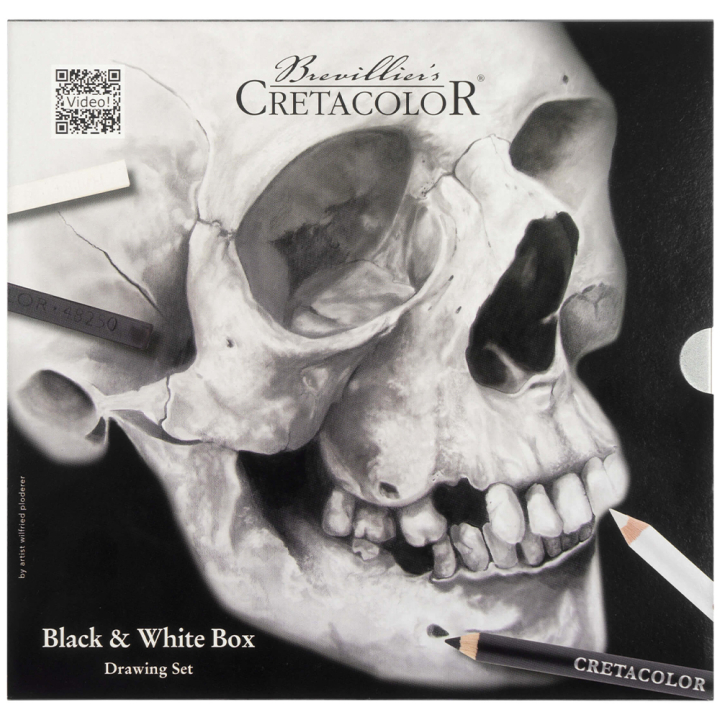 Black & White Box tecknarset i plåtask 25 delar i gruppen Konstnärsmaterial / Kritor och blyerts / Grafit och blyerts hos Pen Store (130583)