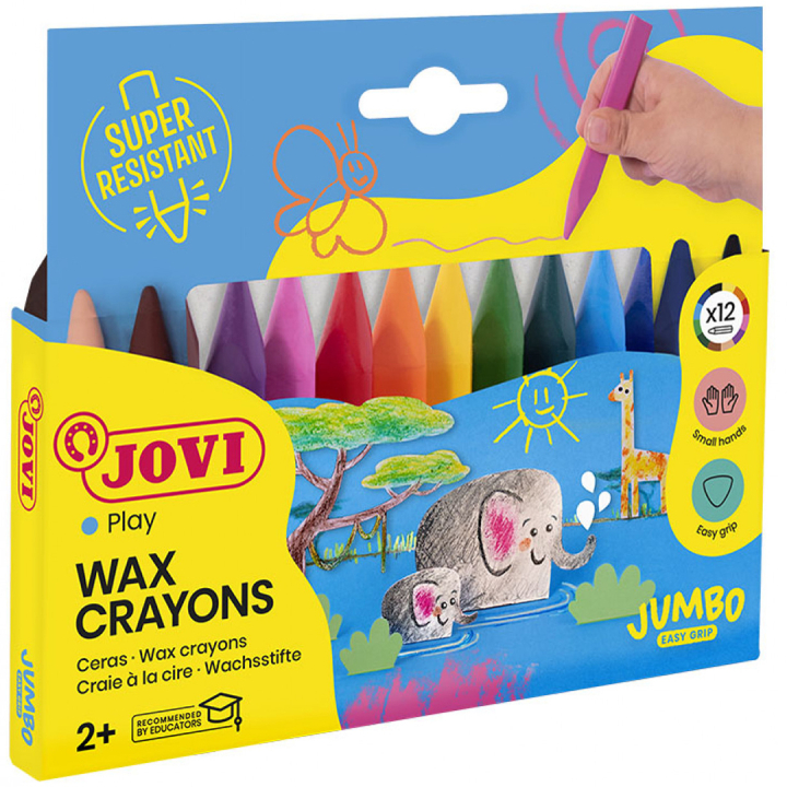Vaxkritor Jumbo Easy Grip 12-pack (2 år+) i gruppen Kids / Barnpennor / Barnkritor hos Pen Store (131117)