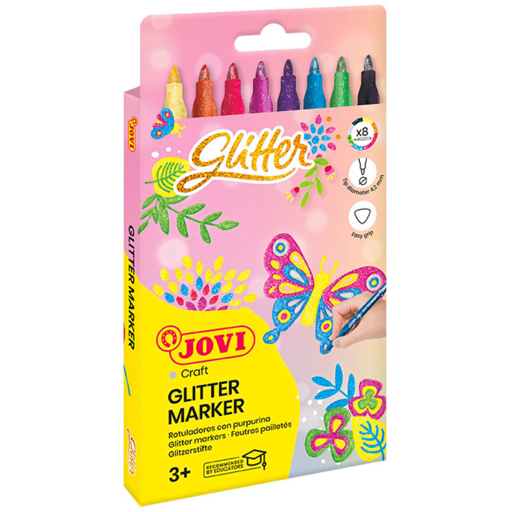 Glitterpennor 8-set (3 år+) i gruppen Kids / Barnpennor / Tuschpennor för barn hos Pen Store (131139)
