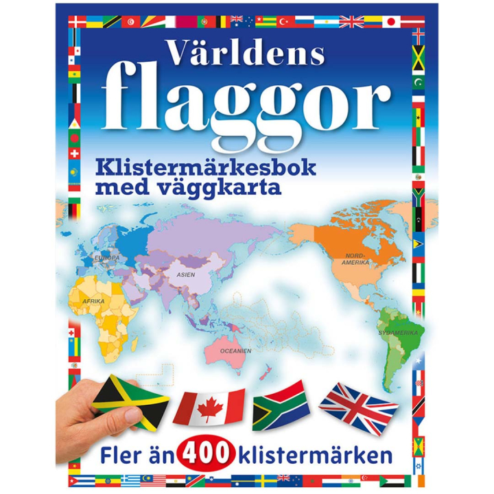 Världens Flaggor - Klistermärkesbok med väggkarta i gruppen Kids / Barnpyssel och kreativitet / Målar- och pysselböcker hos Pen Store (131376)