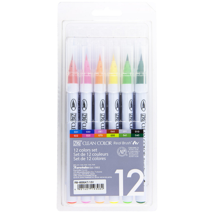 Clean Color Real Brush 12-set i gruppen Pennor / Konstnärspennor / Akvarellpennor hos Pen Store (134103)