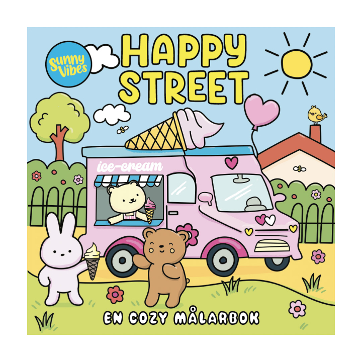 Happy Street : En cozy målarbok i gruppen Skapande & Hobby / Böcker / Målar- och pysselböcker för barn hos Pen Store (135365)