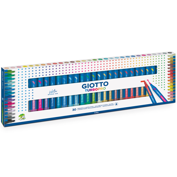 Turbo Pro Dual Tip Marker Pen 30-set i gruppen Pennor / Konstnärspennor / Akvarellmarkers hos Pen Store (135468)