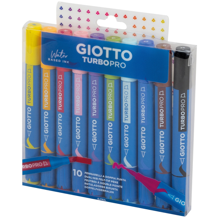 Turbo Pro Dual Tip Marker Pen 10-set i gruppen Pennor / Konstnärspennor / Akvarellmarkers hos Pen Store (135469)