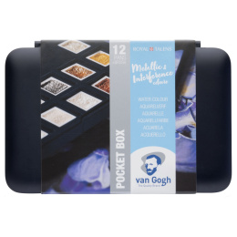 Pocket Box Akvarellfärg 12-set Metallic i gruppen Konstnärsmaterial / Konstnärsfärger / Akvarellfärg hos Pen Store (104064)