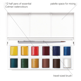 Cotman Akvarellfärg Sketchers Pocket Box 12 ½ - koppar i gruppen Konstnärsmaterial / Konstnärsfärger / Akvarellfärg hos Pen Store (107243)