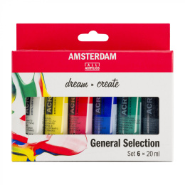 Akrylfärg General Selection Set 6 x 20 ml i gruppen Konstnärsmaterial / Konstnärsfärger / Akrylfärg hos Pen Store (111755)