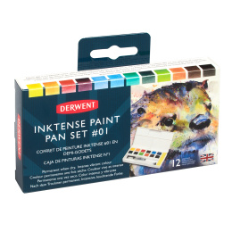 Inktense Paint Pan Set 12 halvkoppar i gruppen Konstnärsmaterial / Konstnärsfärger / Akvarellfärg hos Pen Store (128192)