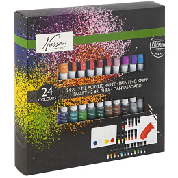 Akrylfärg 24-set (12 ml) i gruppen Konstnärsmaterial / Konstnärsfärger / Akrylfärg hos Pen Store (128550)
